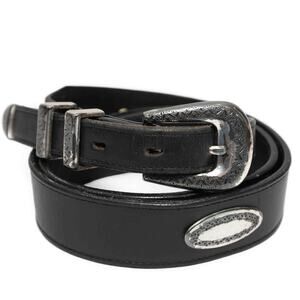 Nadin Black Leather Concho Belt Size 38